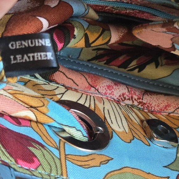 SHARIF STUDIO Genuine Quilted Leather Dusty Blue Handbag NWOT - Picture 3 of 11